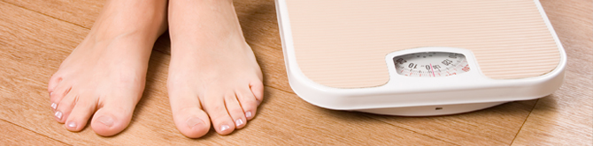 Weighing scale and feet