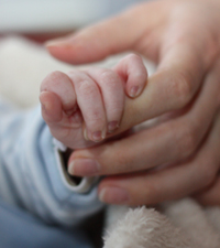 Baby holding a hand